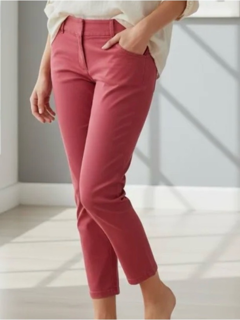 LOFT Cropped Rose-Pink Ankle Pants